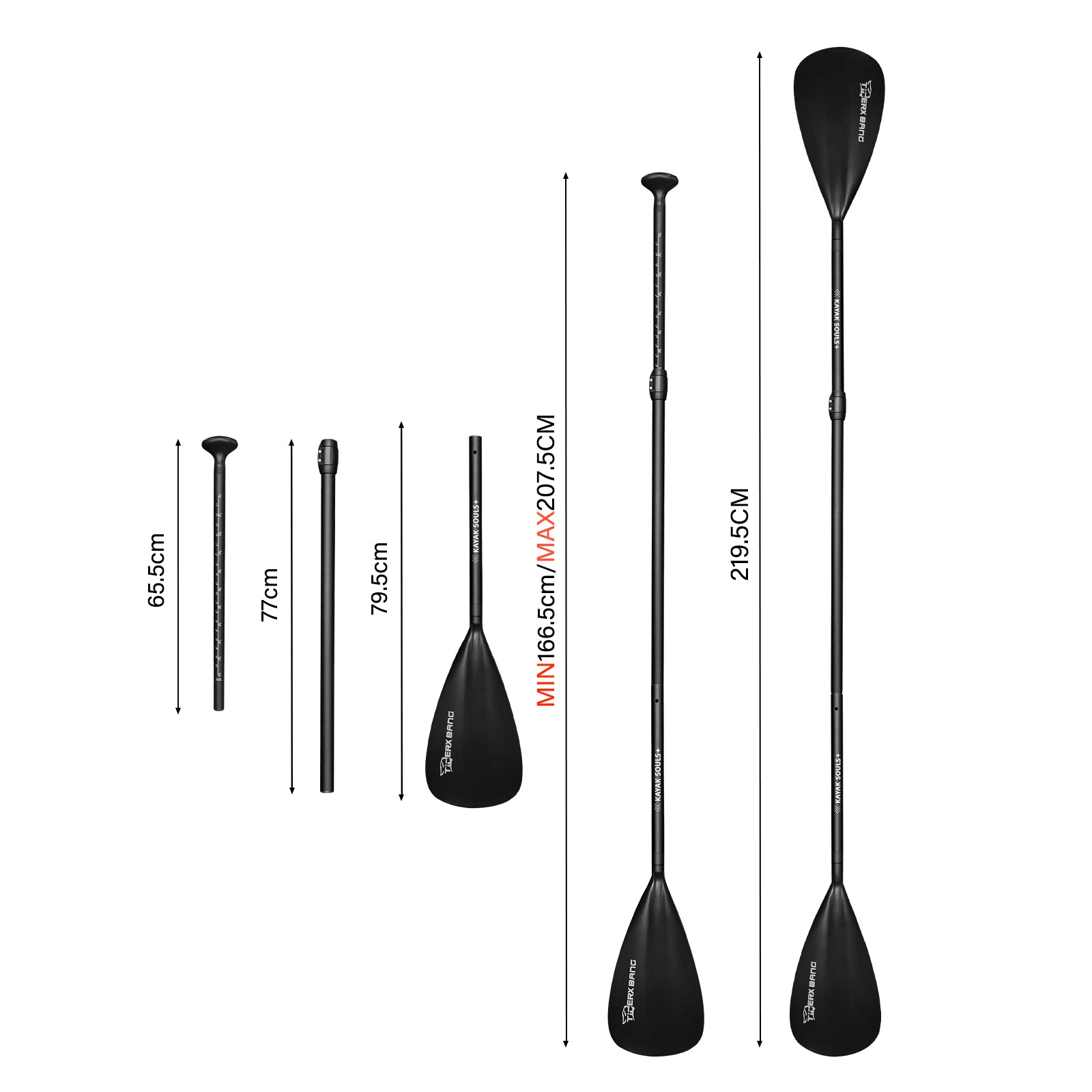 TIGERXBANG Adjustable Multifunctional-Double-Blade/ Wooden Paddle