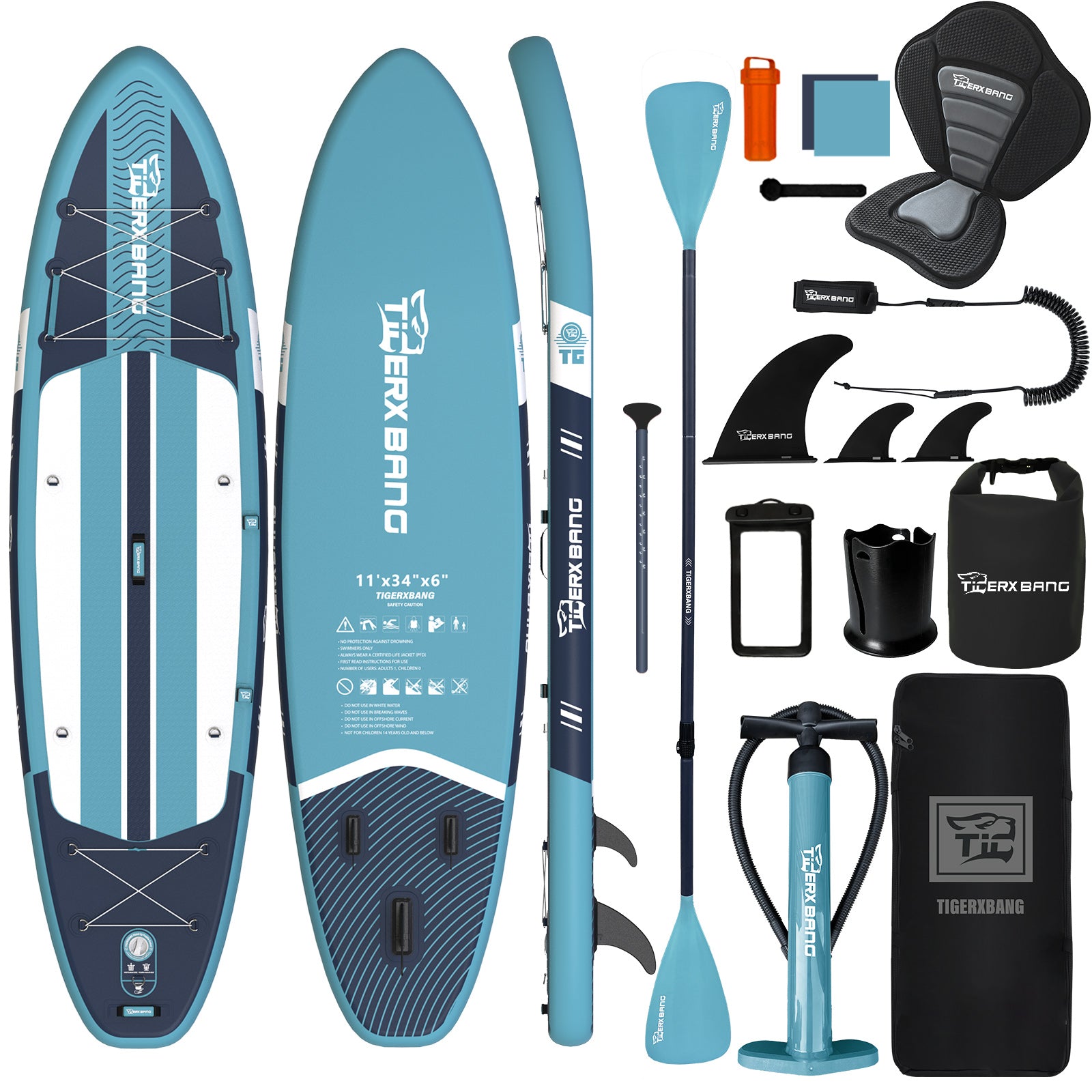 TIGERXBANG Pure Flow 11' Inflatable Paddle Board