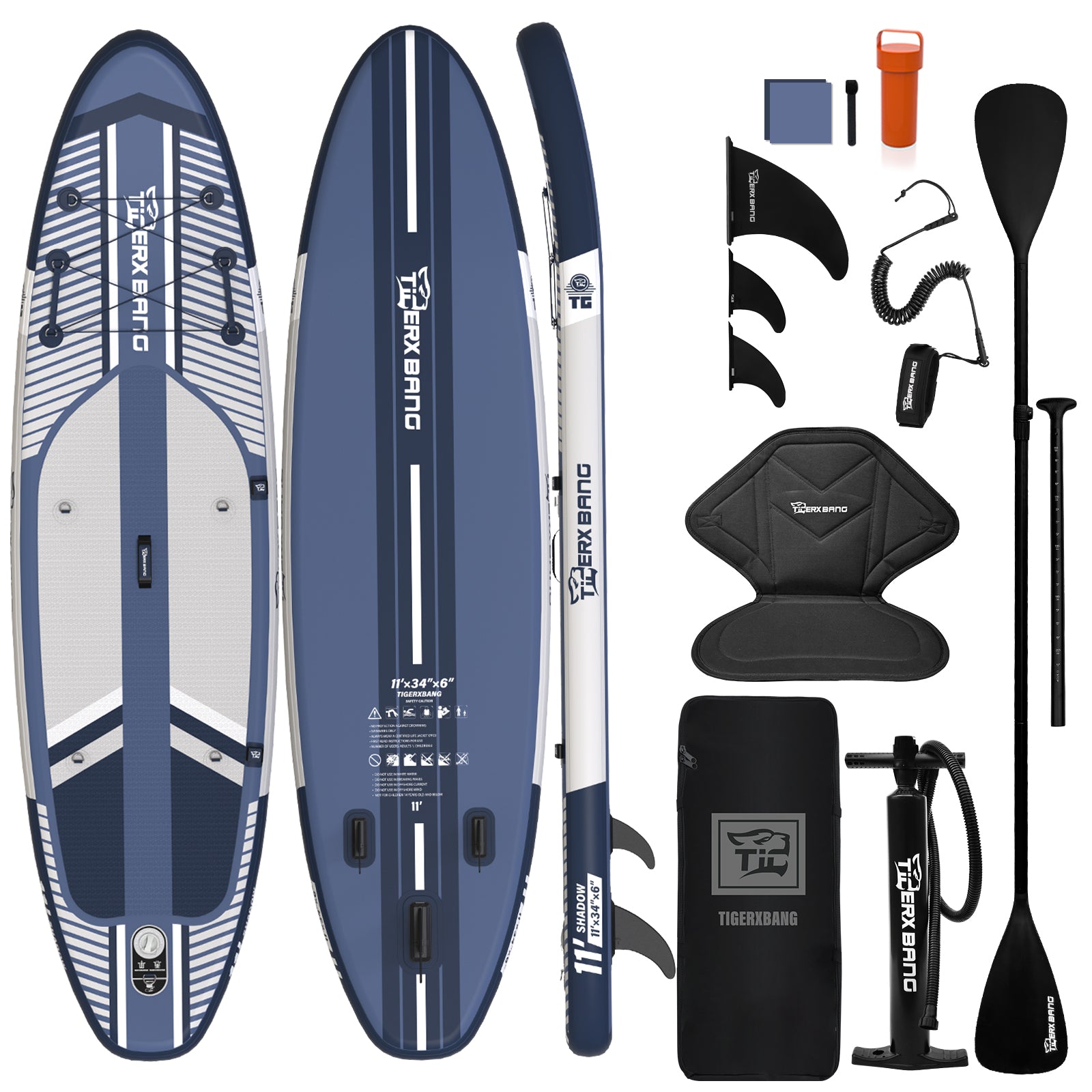 TIGERXBANG SHADOW 11' Inflatable Stand Up Paddle Board