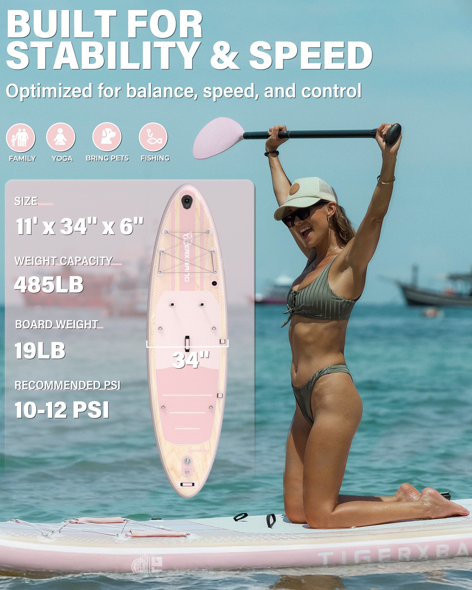 TIGERXBANG SERENE FOREST PRO 11' Inflatable Stand Up Paddle Board