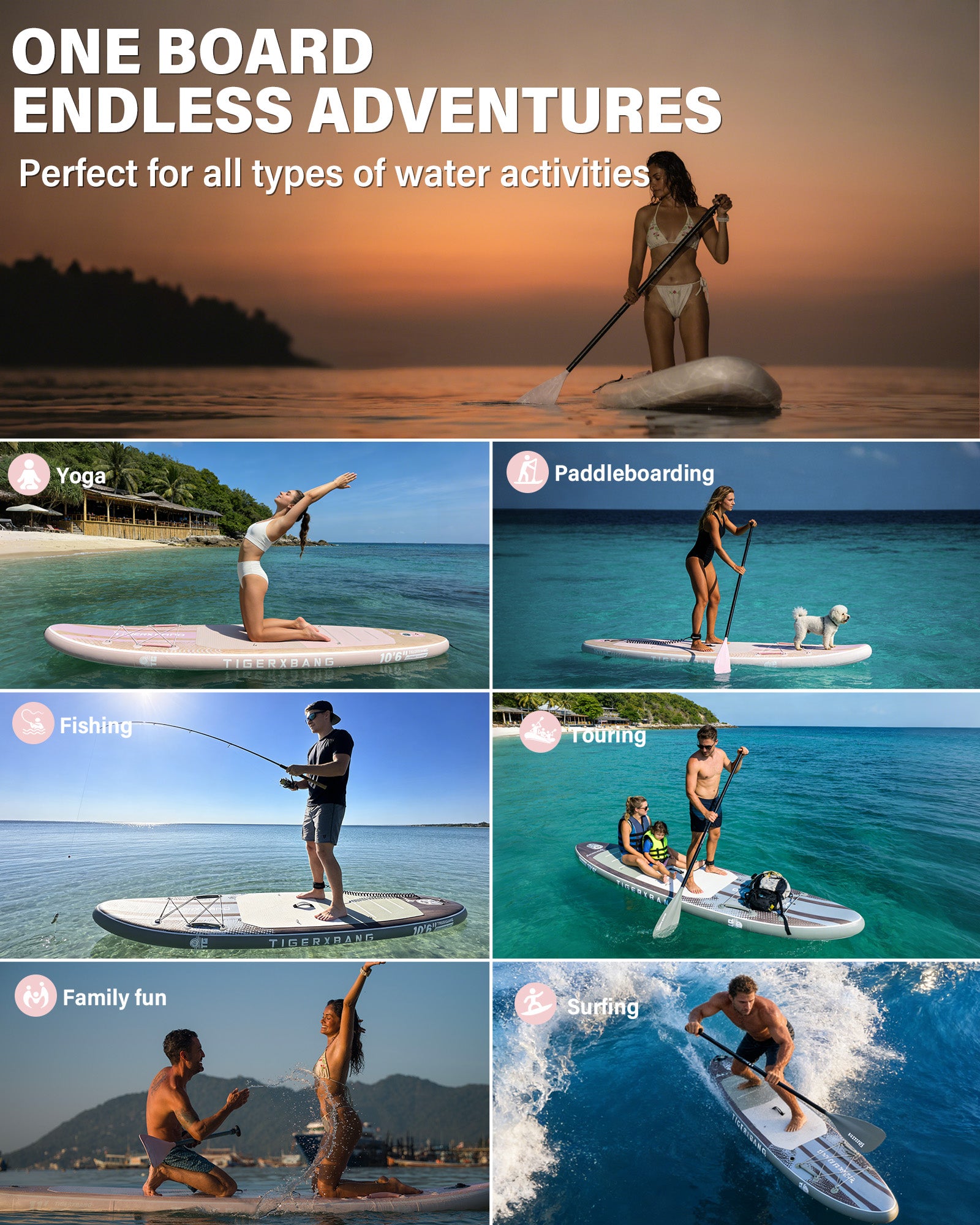 TIGERXBANG SERENE FOREST 10'6" Inflatable Stand Up Paddle Board