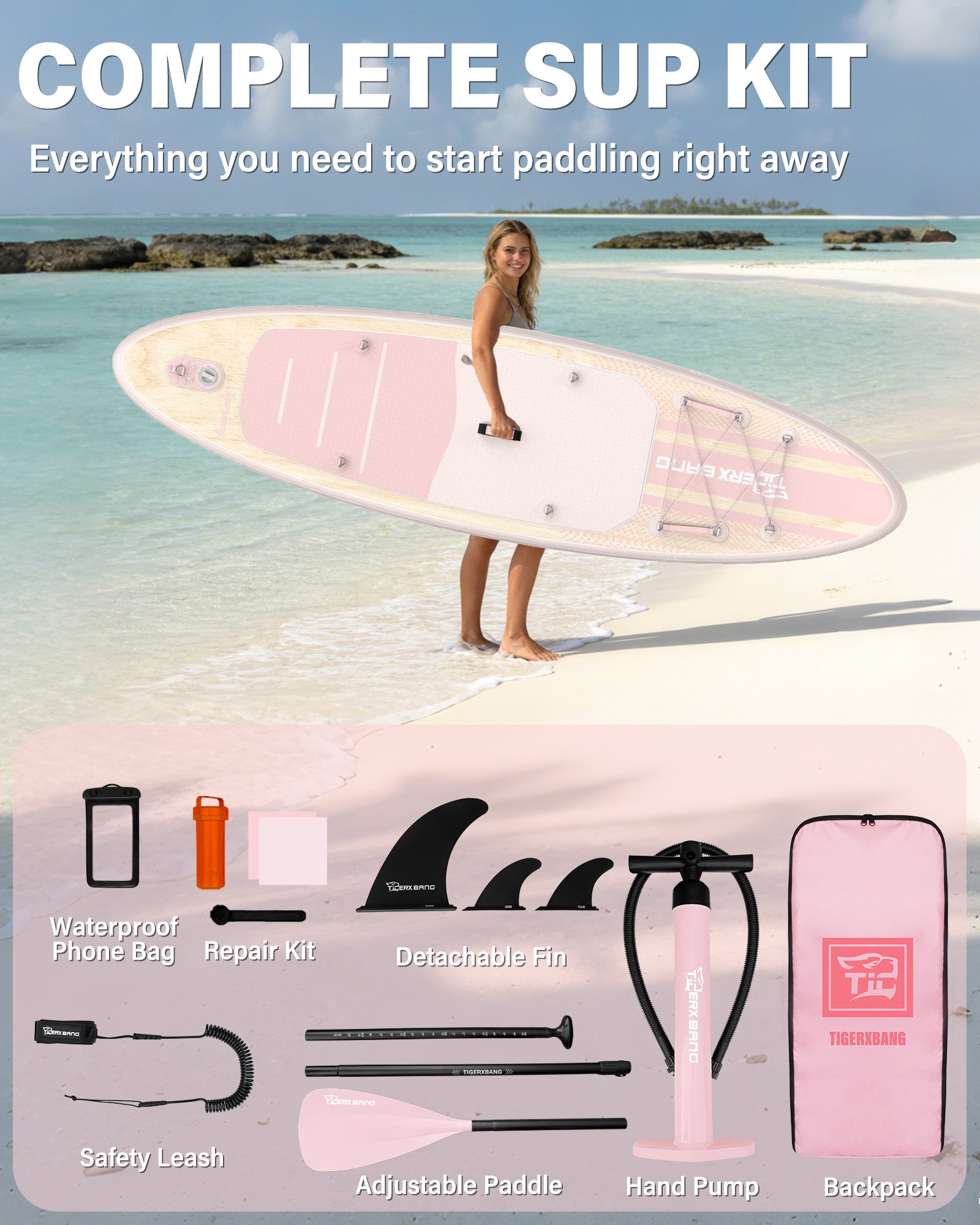TIGERXBANG SERENE FOREST 10'6" Inflatable Stand Up Paddle Board