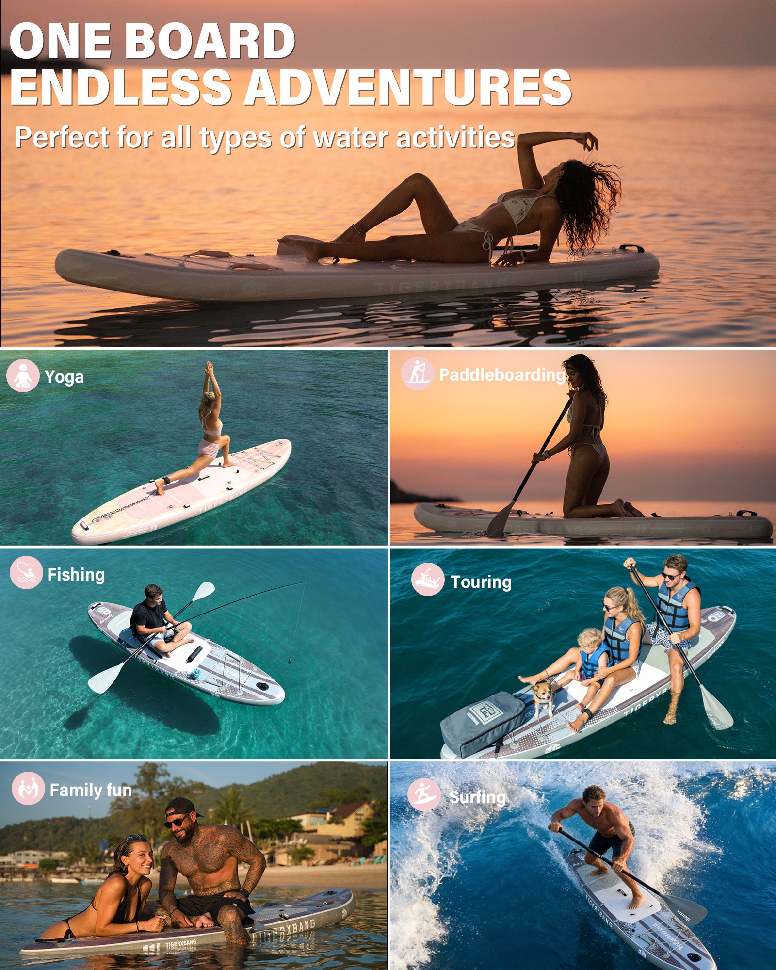 TIGERXBANG SERENE FOREST PRO 11' Inflatable Stand Up Paddle Board