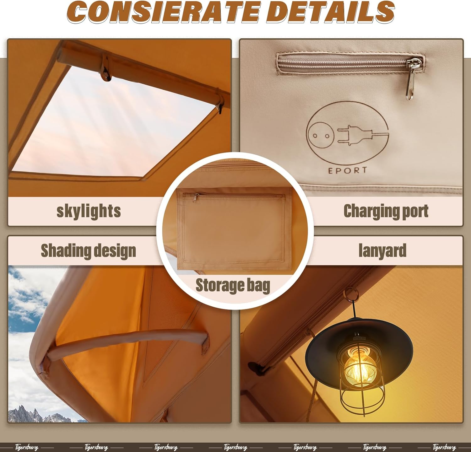 Tigerxbang Inflatable Tent for Camping & Luxury Cabin Tent
