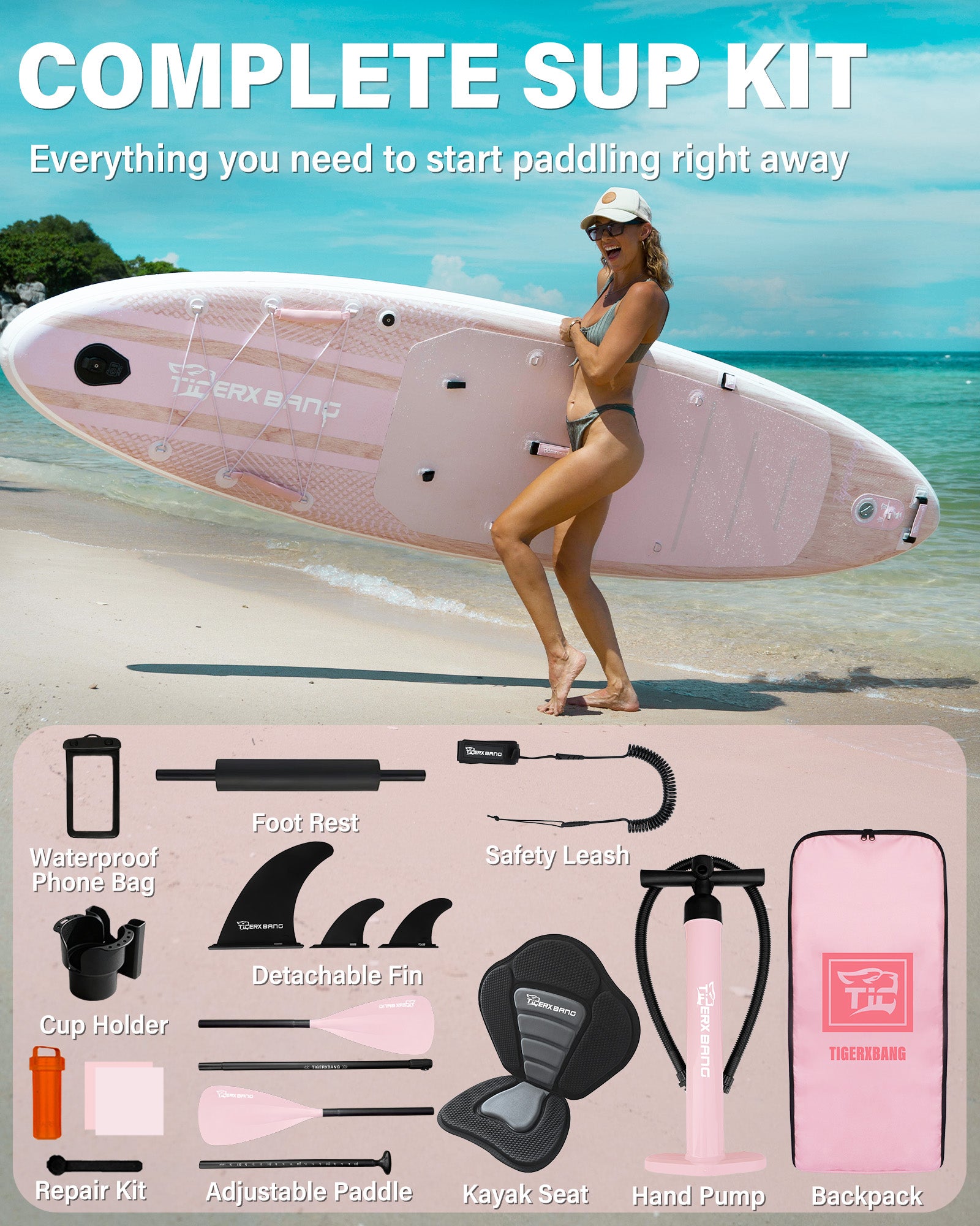 TIGERXBANG SERENE FOREST PRO 11' Inflatable Stand Up Paddle Board