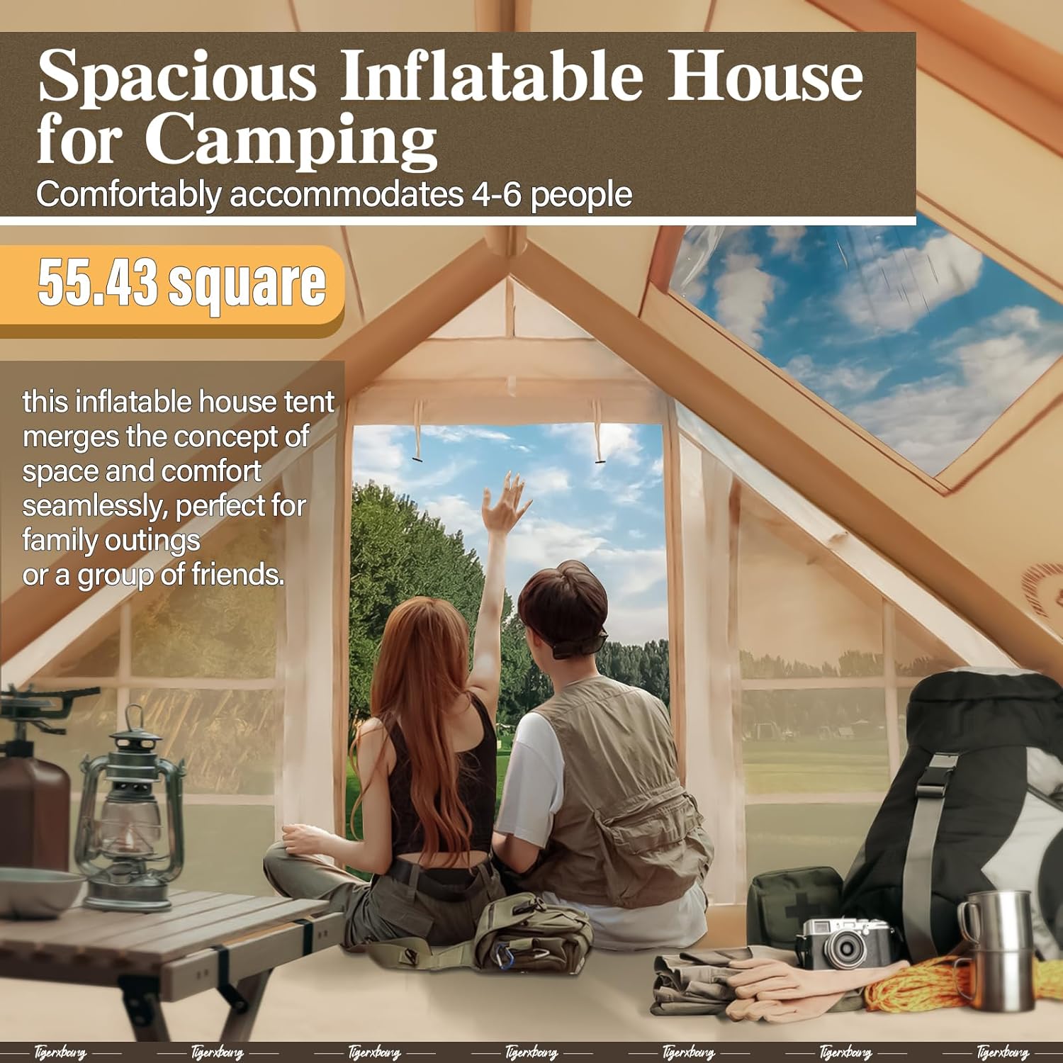 Tigerxbang Inflatable Tent for Camping & Luxury Cabin Tent