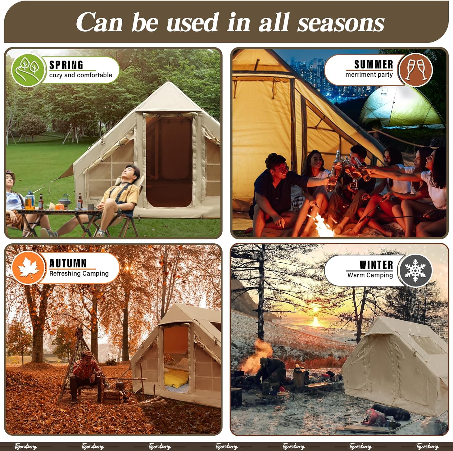Tigerxbang Inflatable Tent for Camping & Luxury Cabin Tent