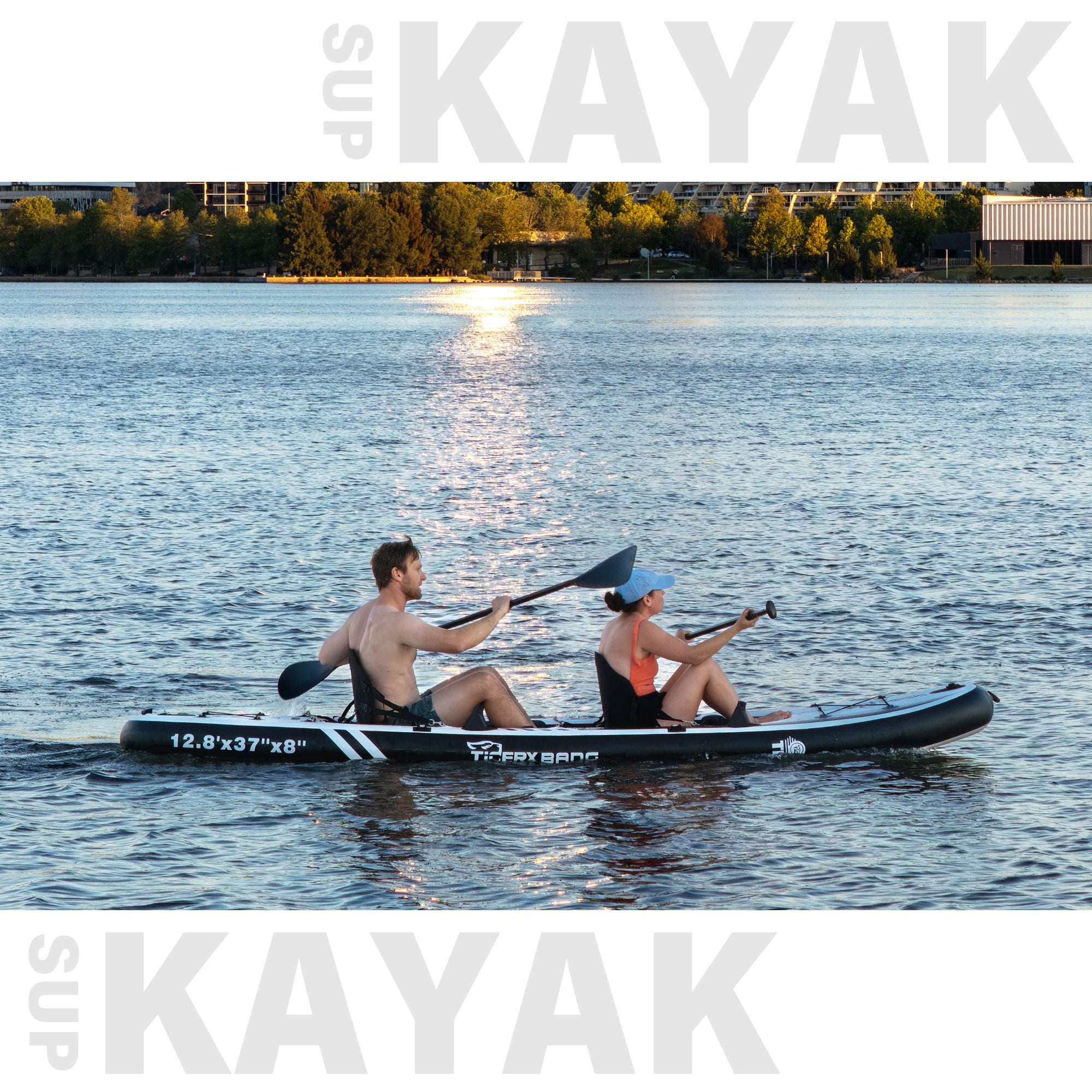 TIGERXBANG 12'8" Inflatable Tandem Kayak