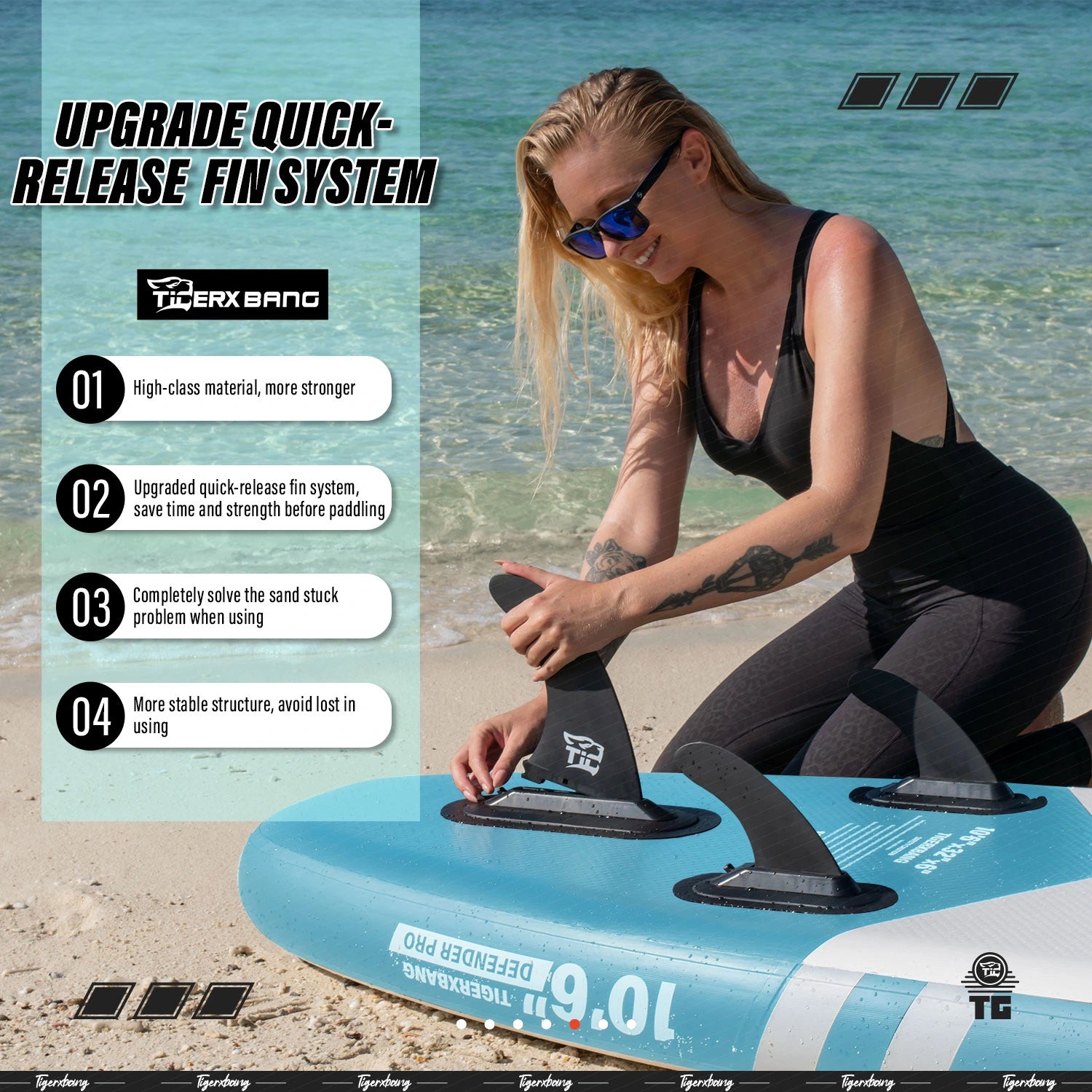 TIGERXBANG Defender Pro 10'6" Inflatable Paddle Board with Kayak Seat