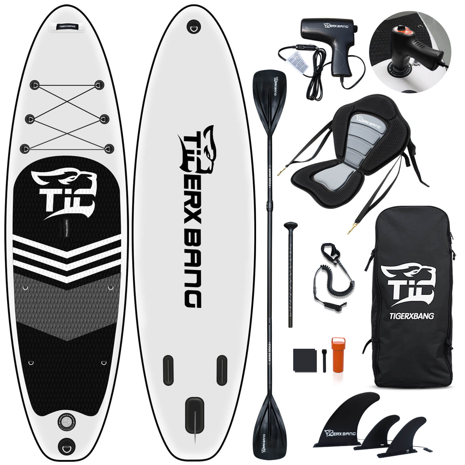 TIGERXBANG Black Knight 10'6" Inflatable Paddle Boards