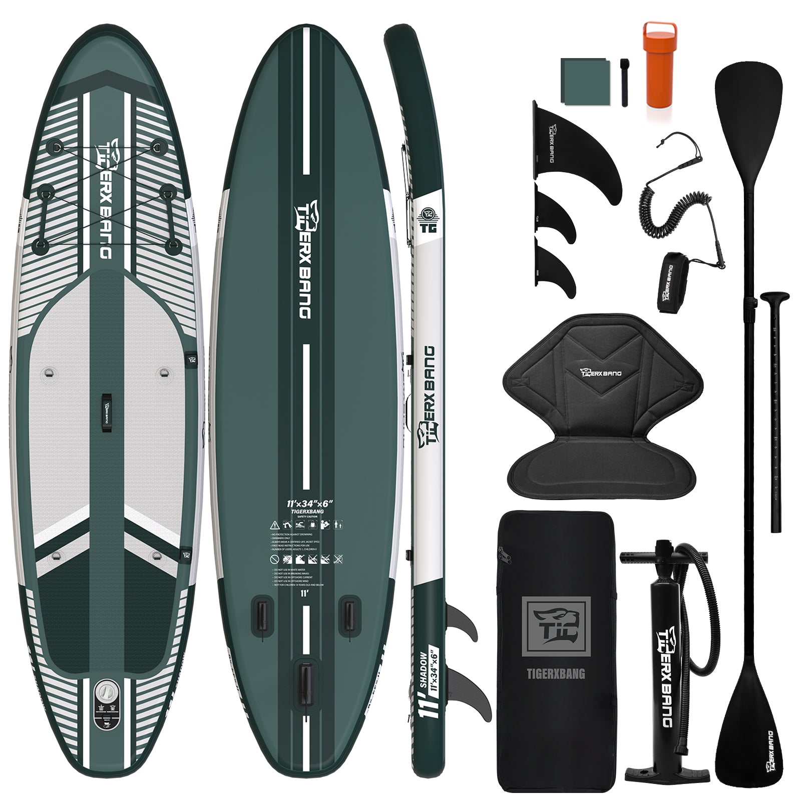 TIGERXBANG SHADOW 11' Inflatable Stand Up Paddle Board
