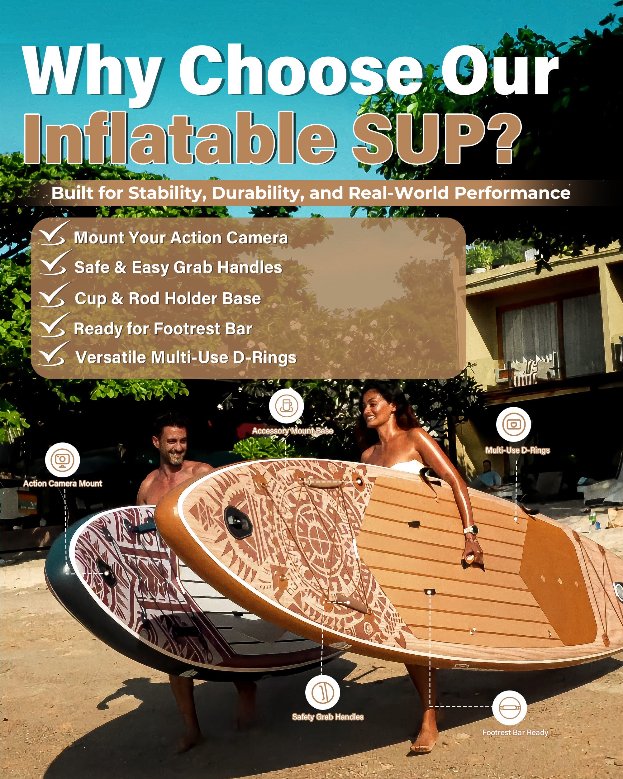 TIGERXBANG Tribal Imprint Series 11'6" Inflatable Stand Up Paddle Board