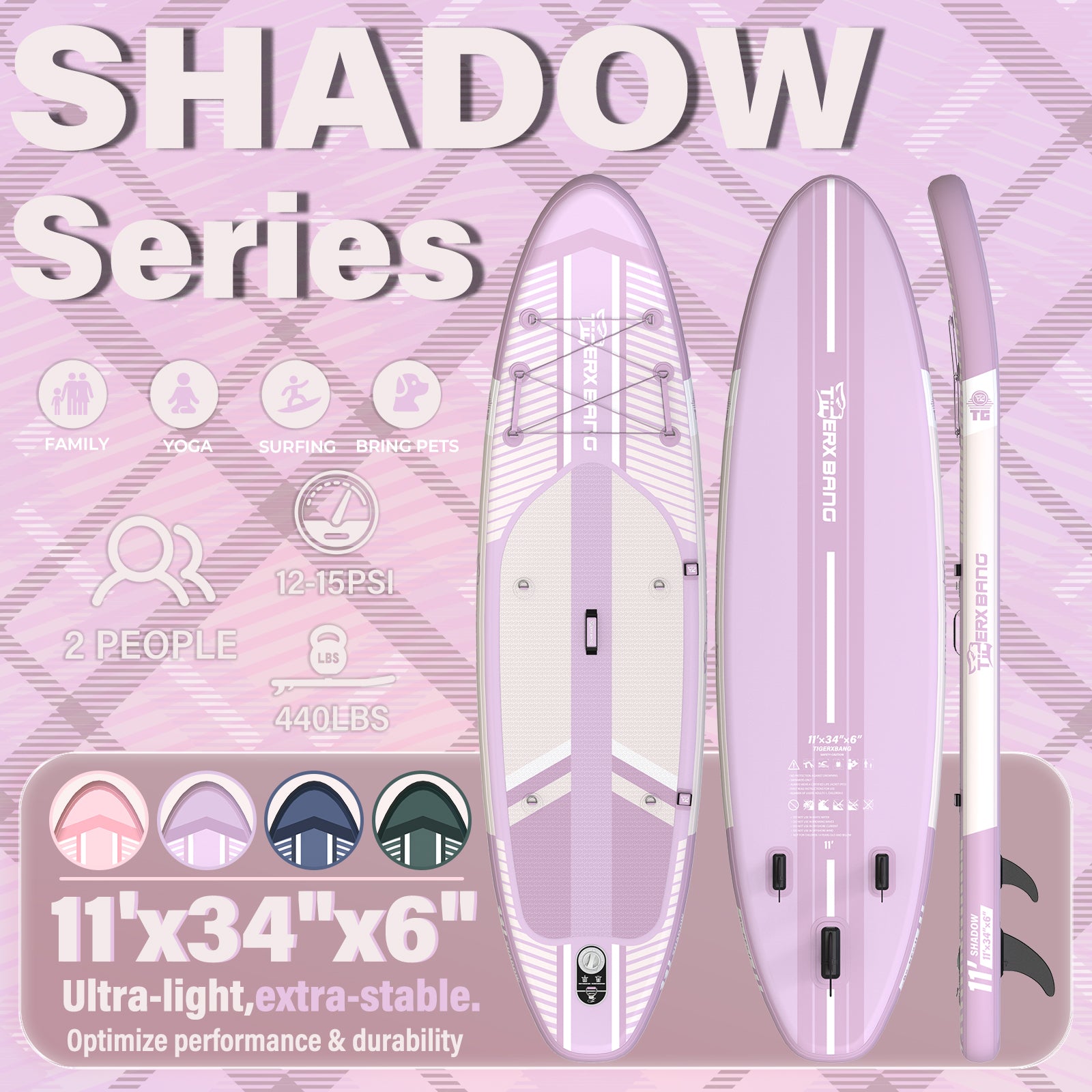TIGERXBANG SHADOW 11' Inflatable Stand Up Paddle Board