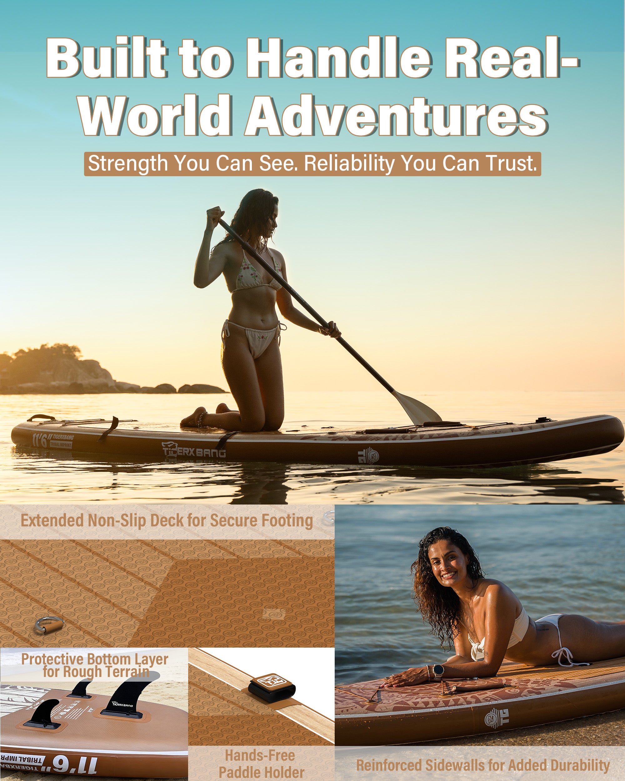 TIGERXBANG Tribal Imprint Series 11'6" Inflatable Stand Up Paddle Board