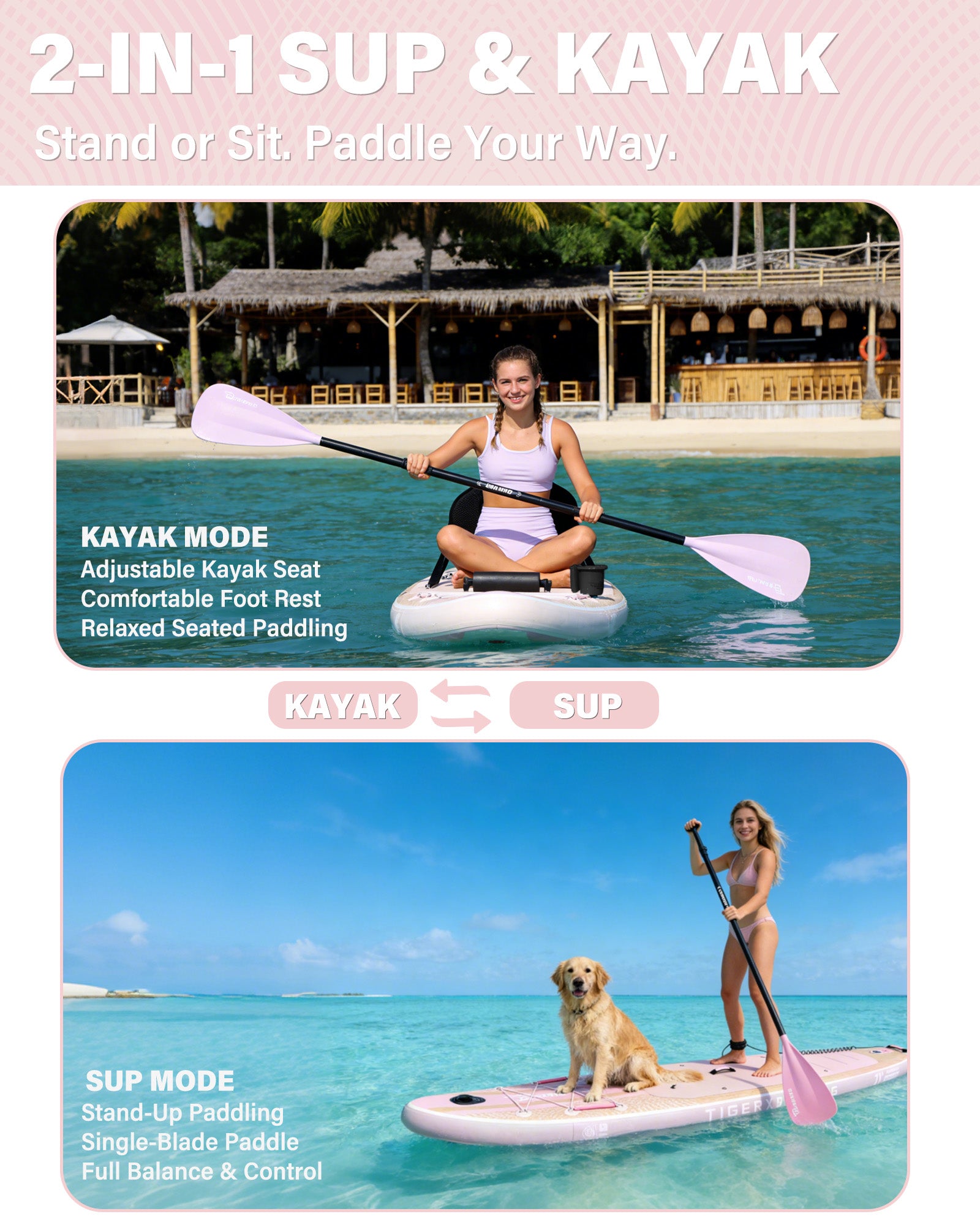 TIGERXBANG SERENE FOREST PRO 11' Inflatable Stand Up Paddle Board