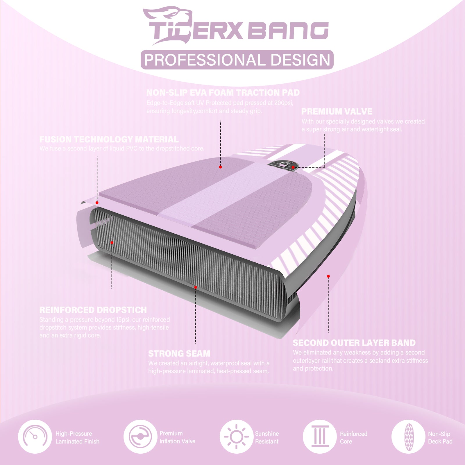 TIGERXBANG SHADOW 11' Inflatable Stand Up Paddle Board