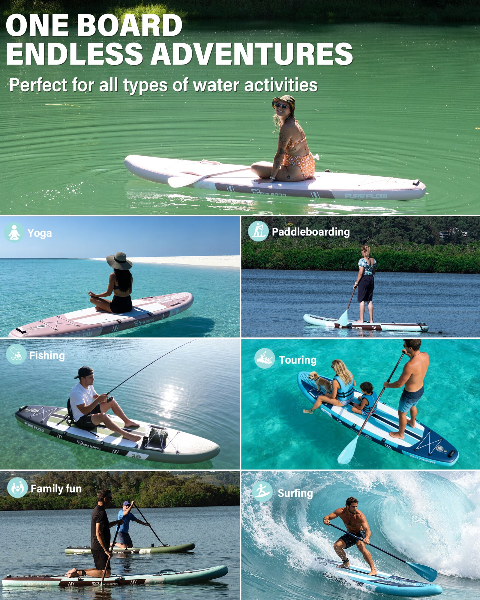 TIGERXBANG Pure Flow 11' Inflatable Paddle Board
