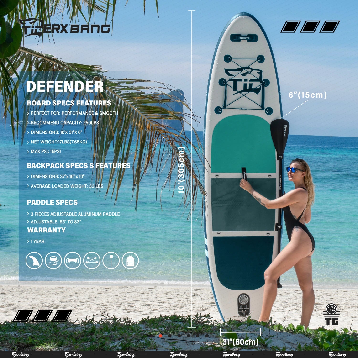 TIGERXBANG Defender 10' All Round Stand Up Paddle Boards