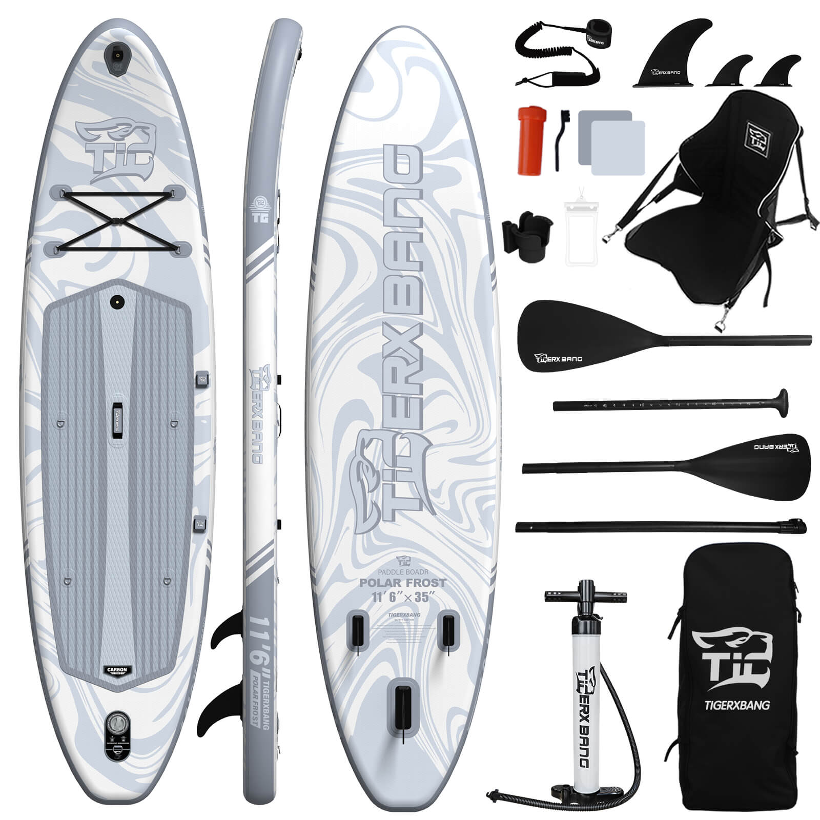 TIGERXBANG POLAR Collection 11'6" Inflatable Paddle Board