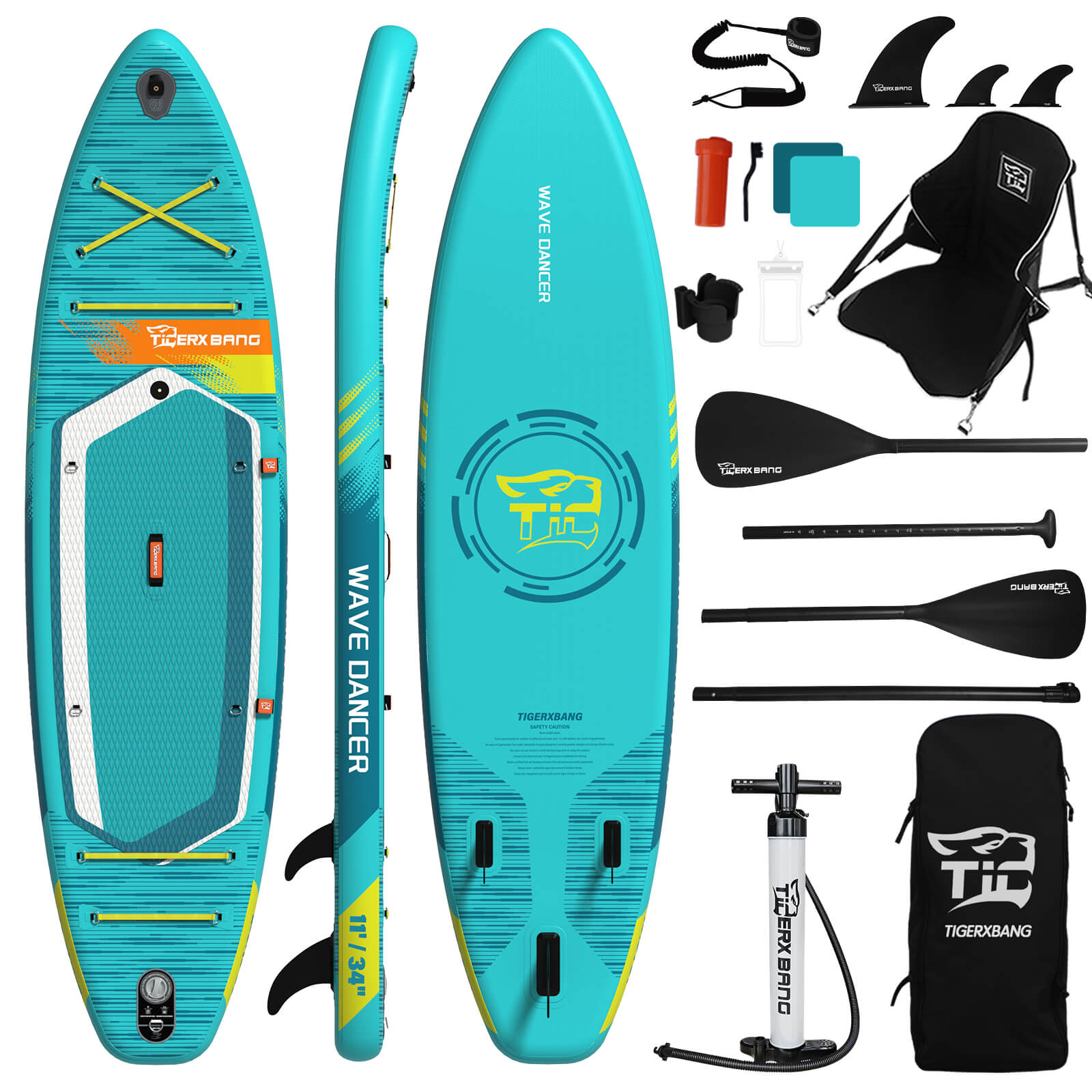 TIGERXBANG WAVE Collection 11' Inflatable Paddle Board
