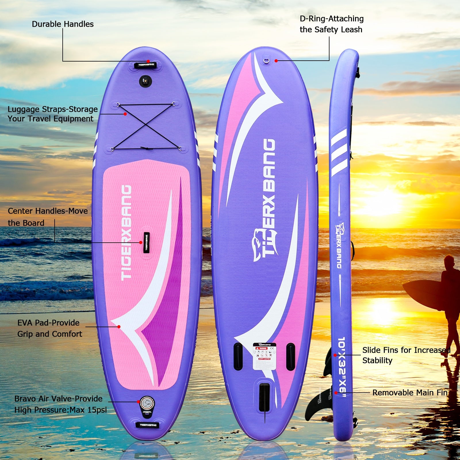 TIGERXBANG Blade 10' aufblasbare Paddle-Boards