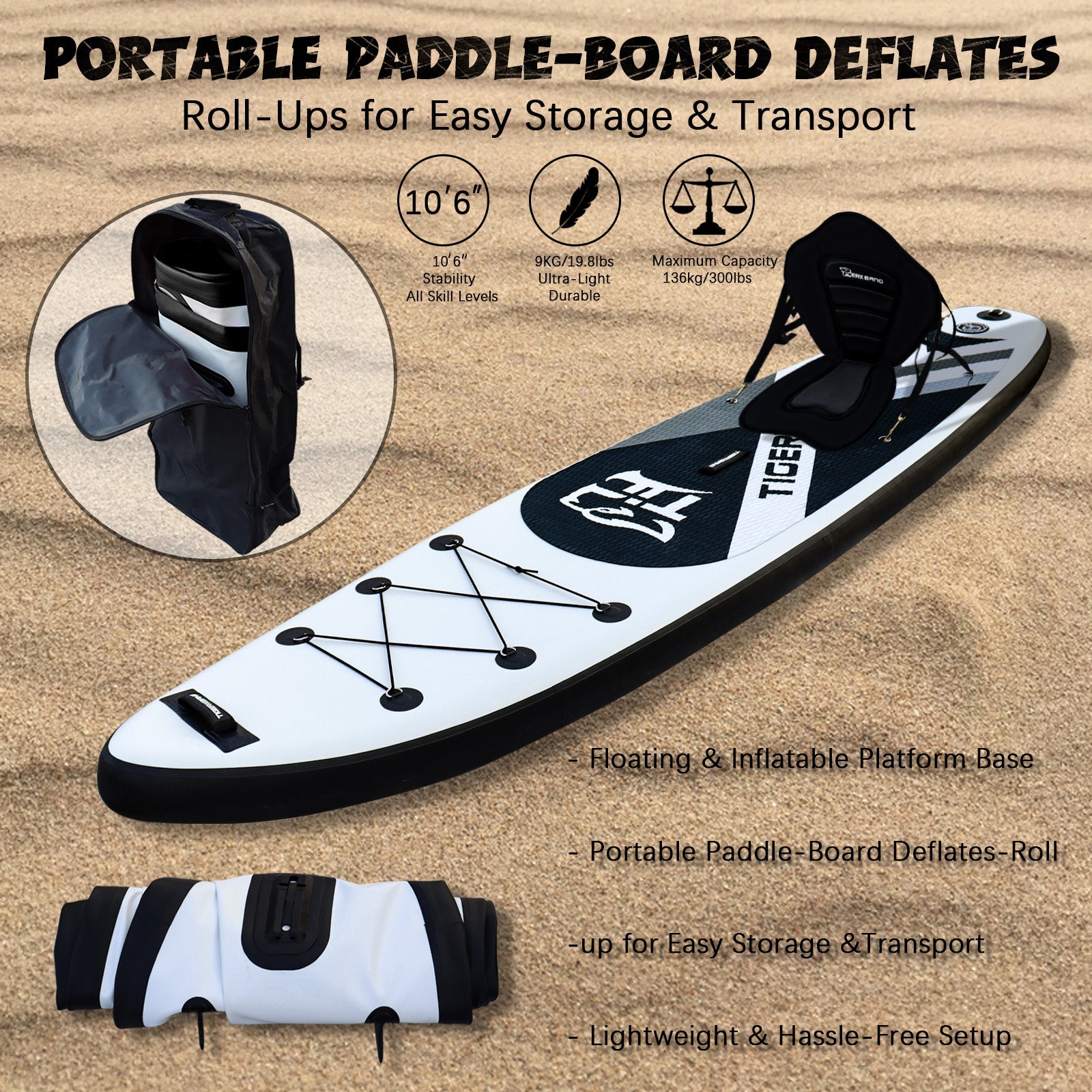 TIGERXBANG ARROW 10'6" aufblasbares Paddle Board 