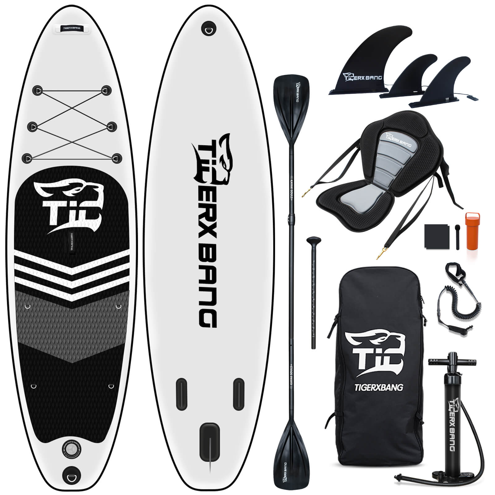 TIGERXBANG Black Knight 10'6" Inflatable Paddle Boards
